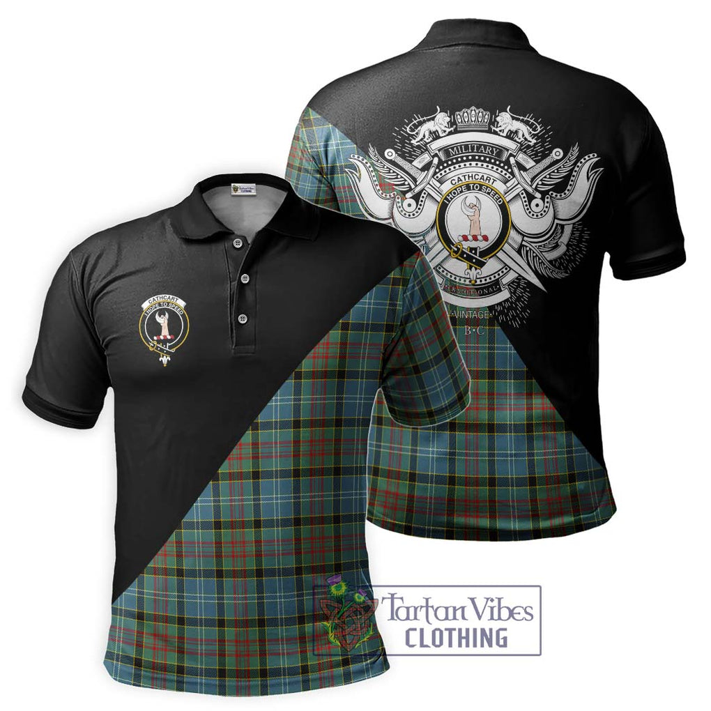 Cathcart Tartan Polo Shirt with Family Crest and Military Logo Style Kid - Tartanvibesclothing Shop