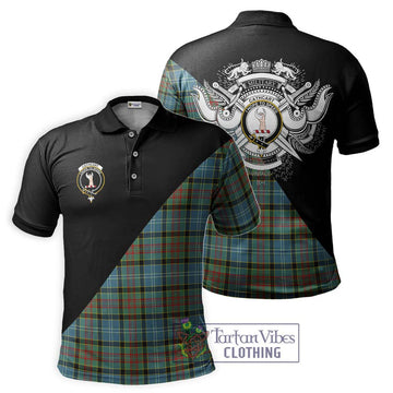 Cathcart Tartan Polo Shirt with Family Crest and Military Logo Style