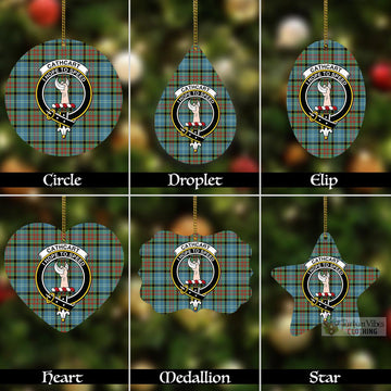 Cathcart Tartan Christmas Aluminium Ornament with Family Crest