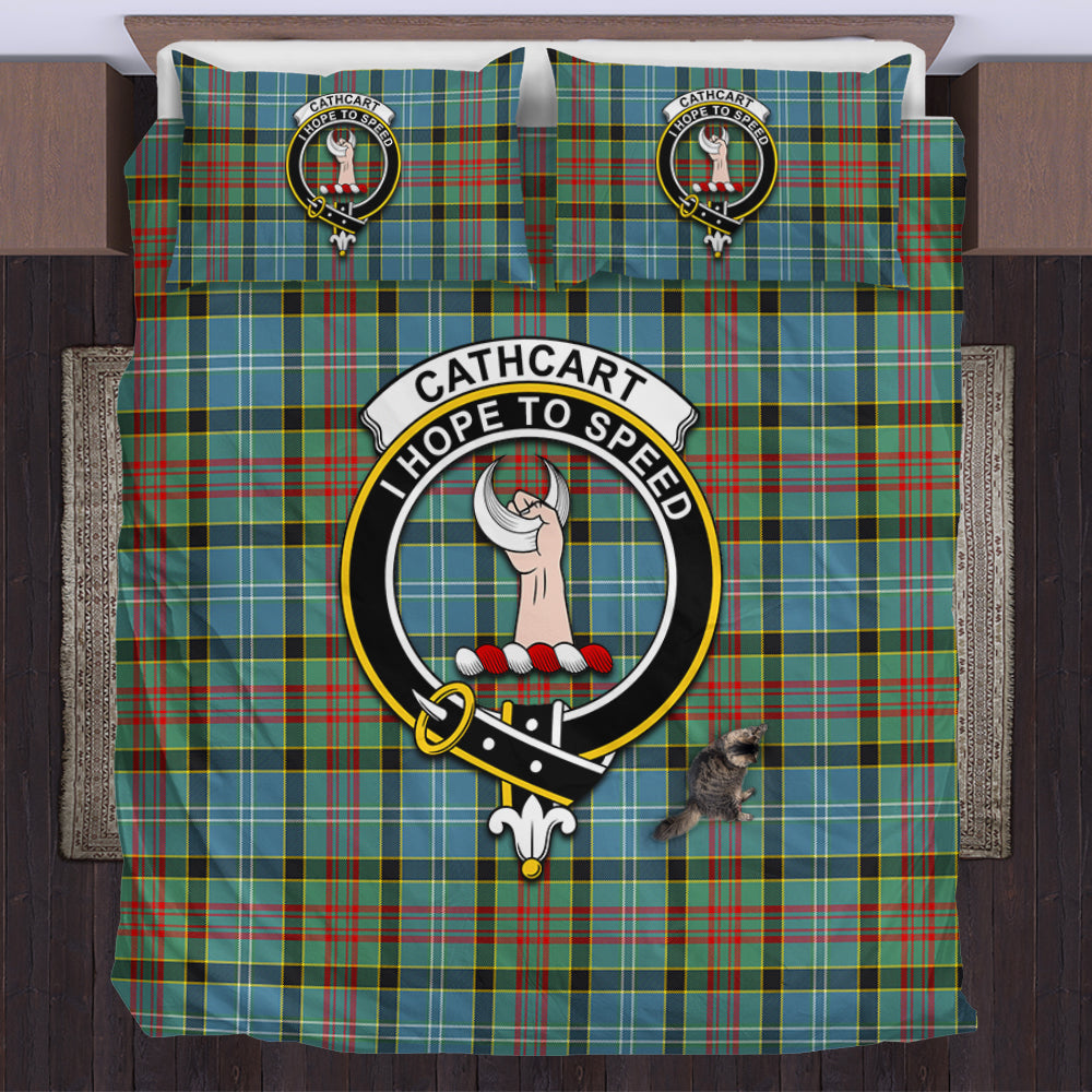 Cathcart Tartan Bedding Set with Family Crest US Bedding Set - Tartan Vibes Clothing