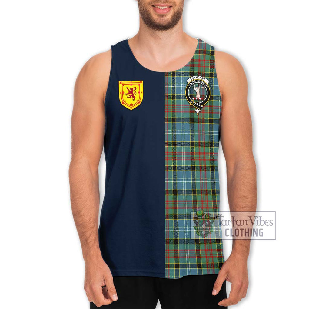 Tartan Vibes Clothing Cathcart Tartan Men's Tank Top with Scottish Lion Royal Arm Half Style