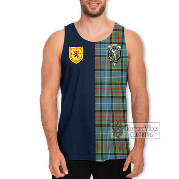 Cathcart Tartan Men's Tank Top Alba with Scottish Lion Royal Arm Half Style