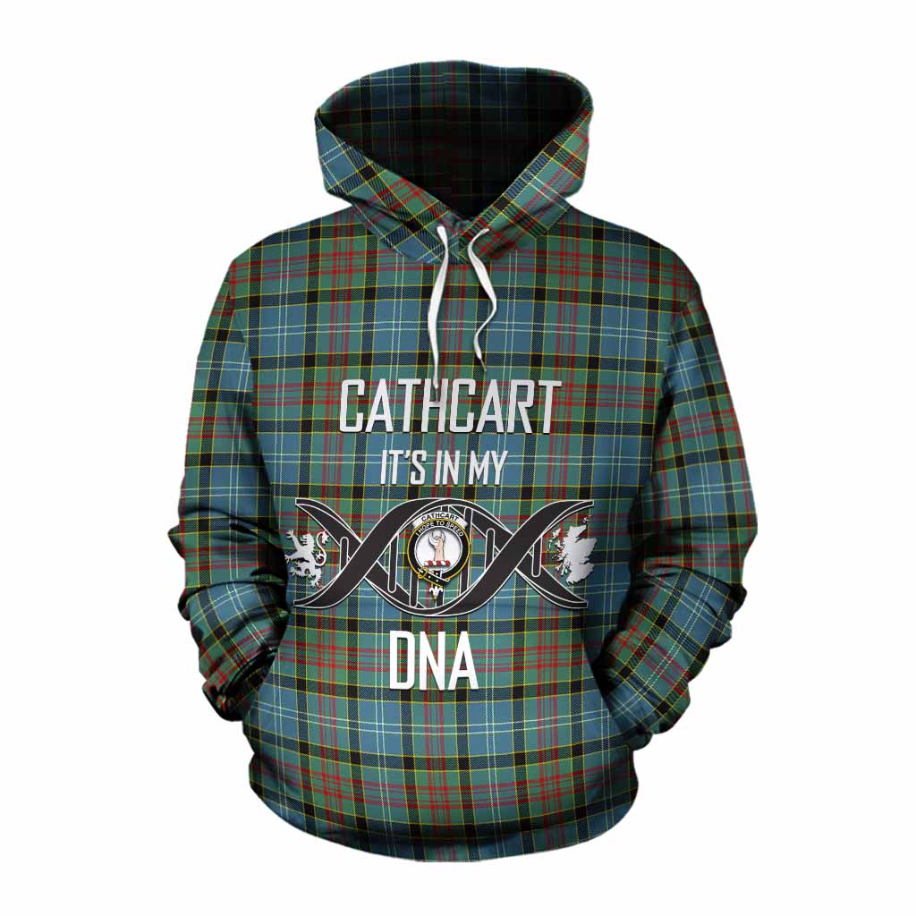 Tartan Vibes Clothing Cathcart Tartan Cotton Hoodie with Family Crest DNA In Me Style