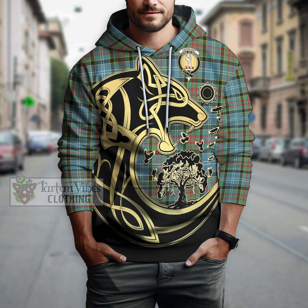 Cathcart Tartan Hoodie with Family Crest Celtic Wolf Style Zip Hoodie - Tartan Vibes Clothing