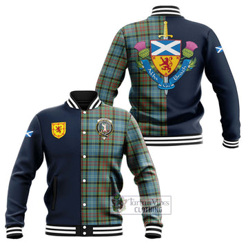 Cathcart Tartan Baseball Jacket Alba with Scottish Lion Royal Arm Half Style