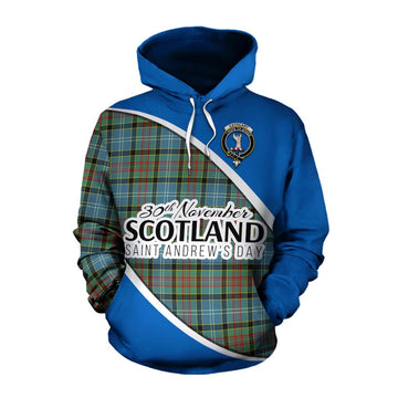 Cathcart Family Crest Tartan Cotton Hoodie Celebrate Saint Andrew's Day in Style