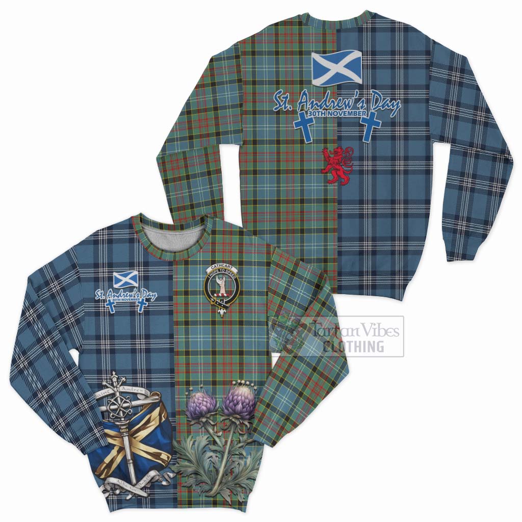 Tartan Vibes Clothing Cathcart Tartan Sweatshirt Happy St. Andrew's Day Half Tartan Style