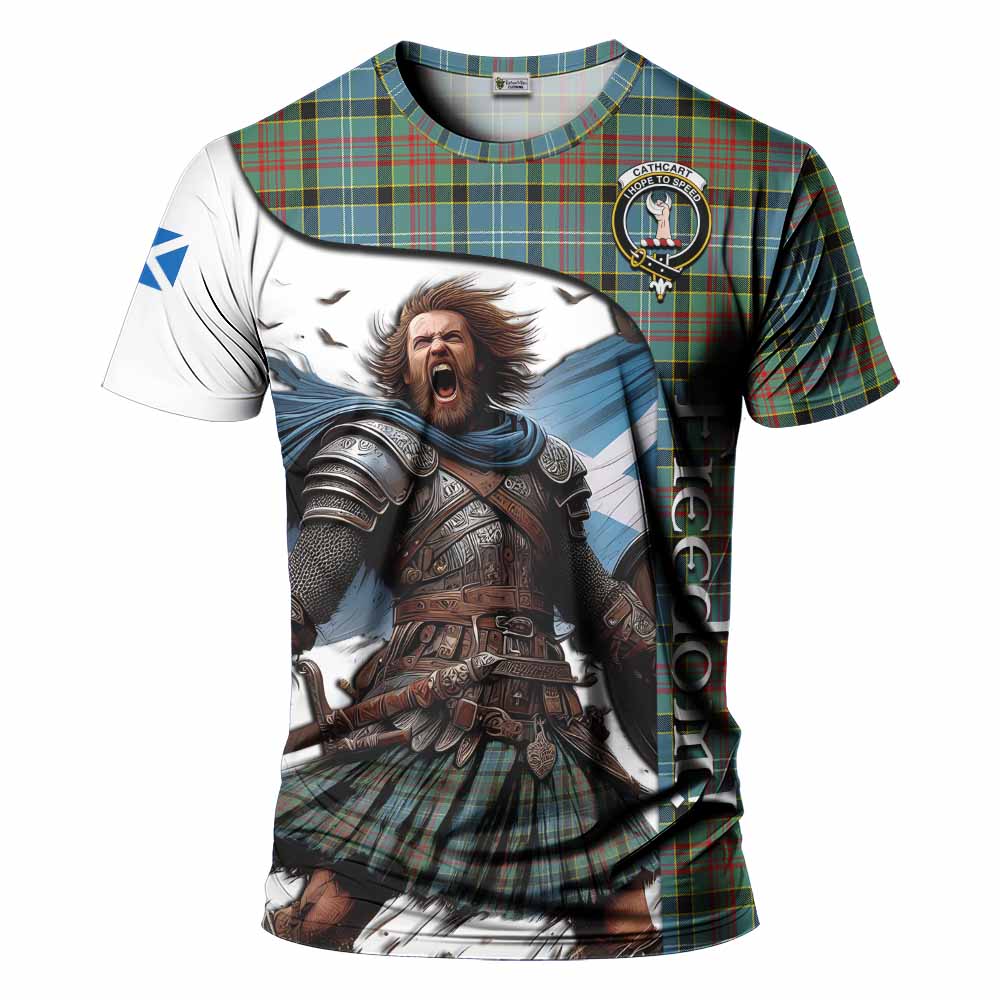 Cathcart Crest Tartan T-Shirt Inspired by the Freedom of Scottish Warrior