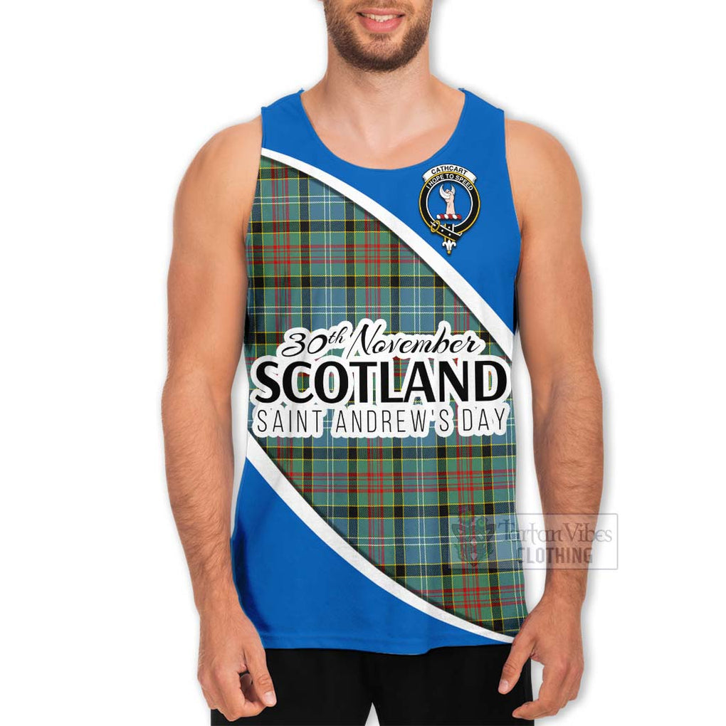 Tartan Vibes Clothing Cathcart Family Crest Tartan Men's Tank Top Celebrate Saint Andrew's Day in Style