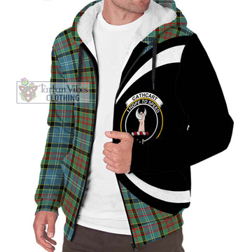 Cathcart Tartan Sherpa Hoodie with Family Crest Circle Style