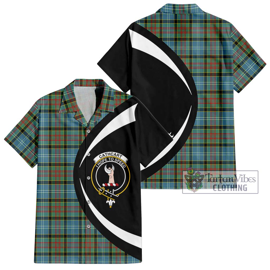 Cathcart Tartan Short Sleeve Button Up with Family Crest Circle Style Kid - Tartan Vibes Clothing