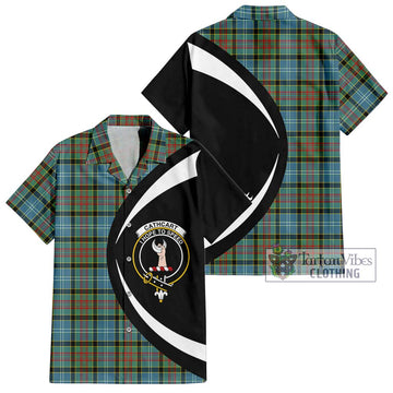 Cathcart Tartan Short Sleeve Button Up with Family Crest Circle Style