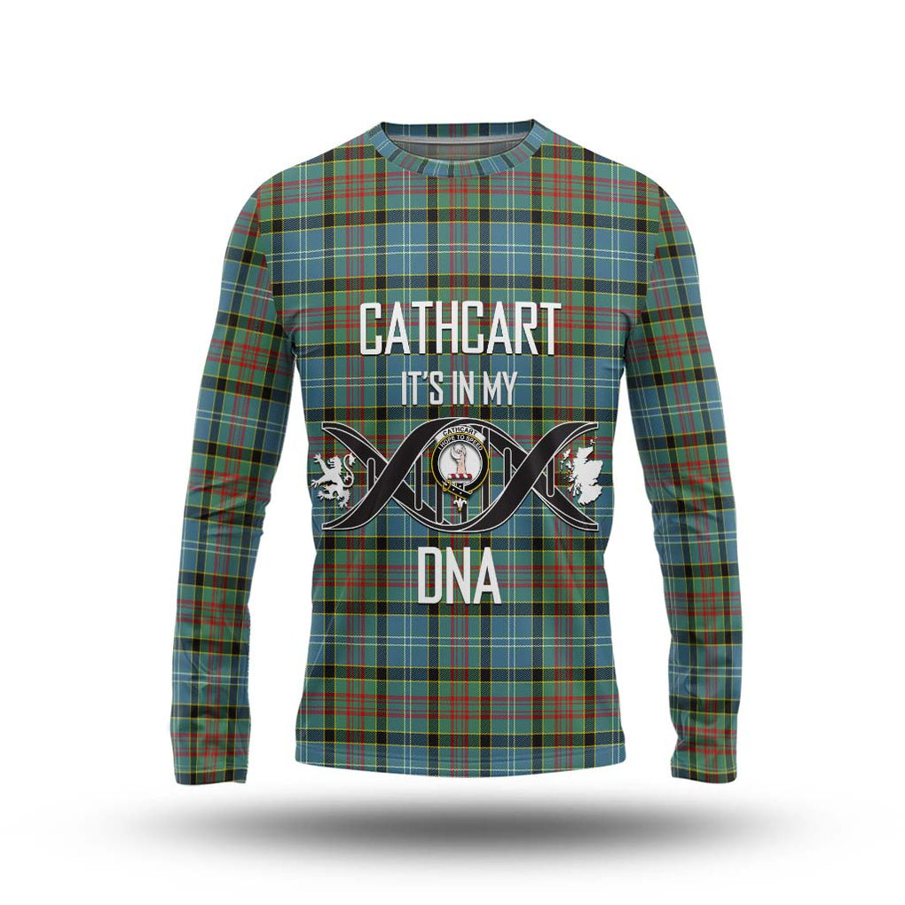 Cathcart Tartan Long Sleeve T-Shirt with Family Crest DNA In Me Style Unisex - Tartanvibesclothing Shop