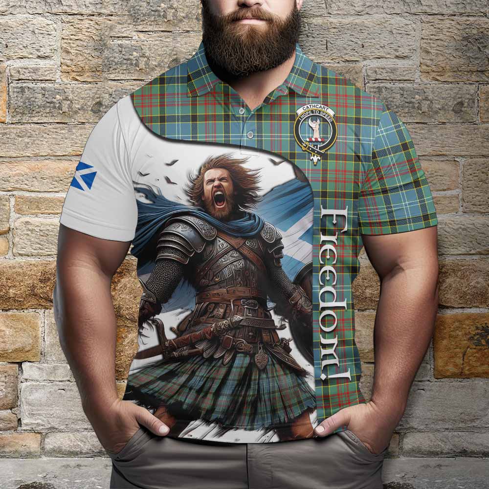 Tartan Vibes Clothing Cathcart Crest Tartan Polo Shirt Inspired by the Freedom of Scottish Warrior