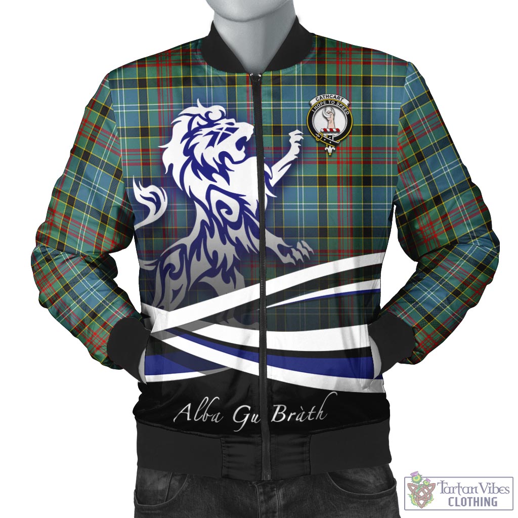 Tartan Vibes Clothing Cathcart Tartan Bomber Jacket with Alba Gu Brath Regal Lion Emblem