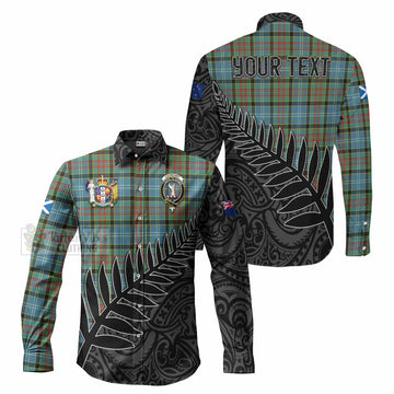 Cathcart Crest Tartan Long Sleeve Button Shirt with New Zealand Silver Fern Half Style