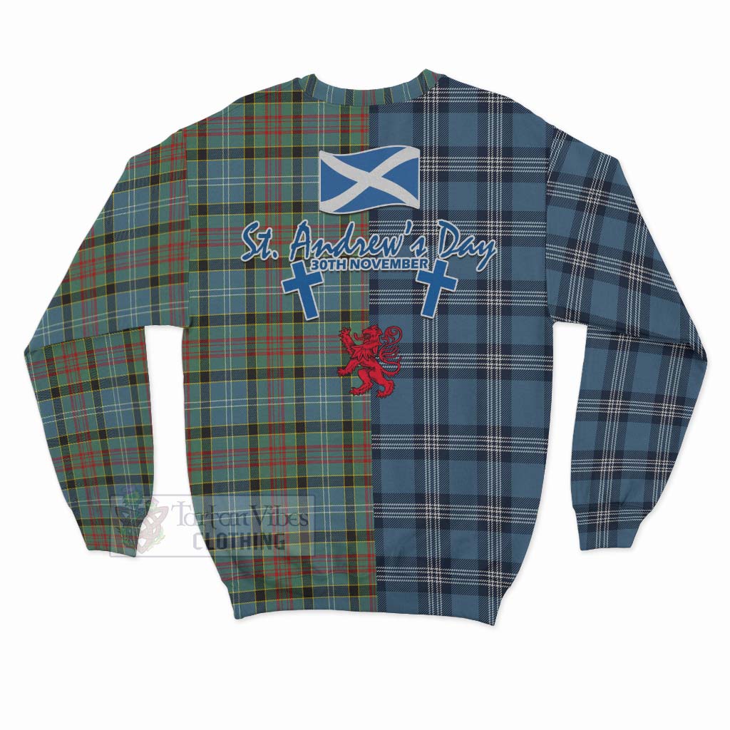 Tartan Vibes Clothing Cathcart Tartan Sweatshirt Happy St. Andrew's Day Half Tartan Style