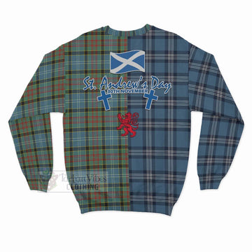 Cathcart Tartan Sweatshirt Happy St. Andrew's Day Half Tartan Style