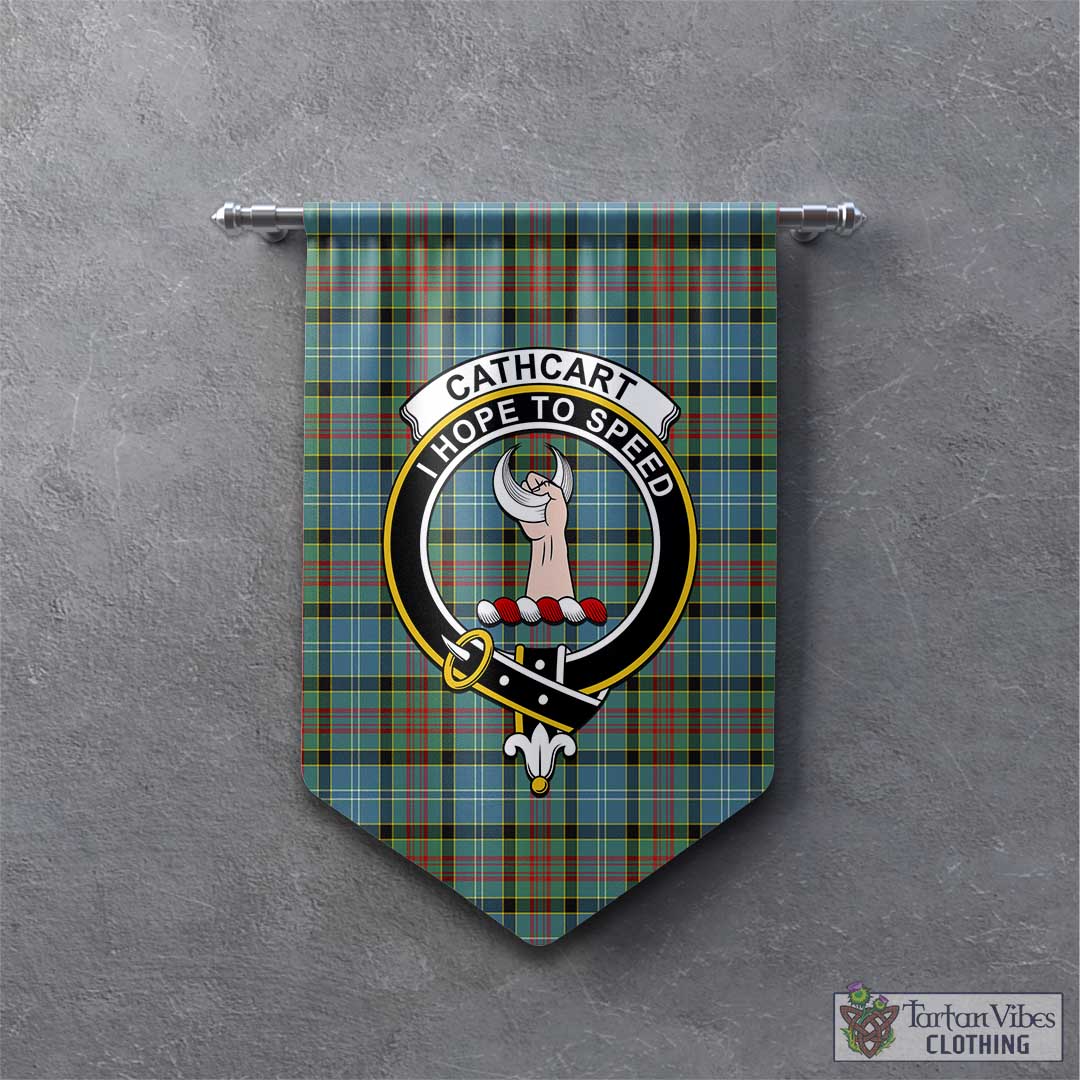 Tartan Vibes Clothing Cathcart Tartan Gonfalon, Tartan Banner with Family Crest