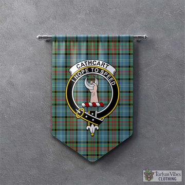 Cathcart Tartan Gonfalon, Tartan Banner with Family Crest