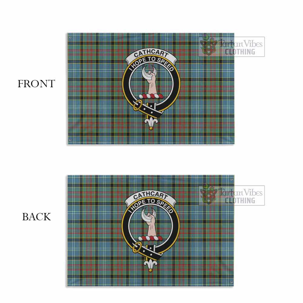 Tartan Vibes Clothing Cathcart Tartan House Flag with Family Crest