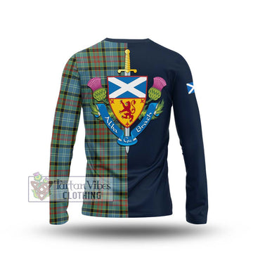 Cathcart Tartan Long Sleeve T-Shirt Alba with Scottish Lion Royal Arm Half Style