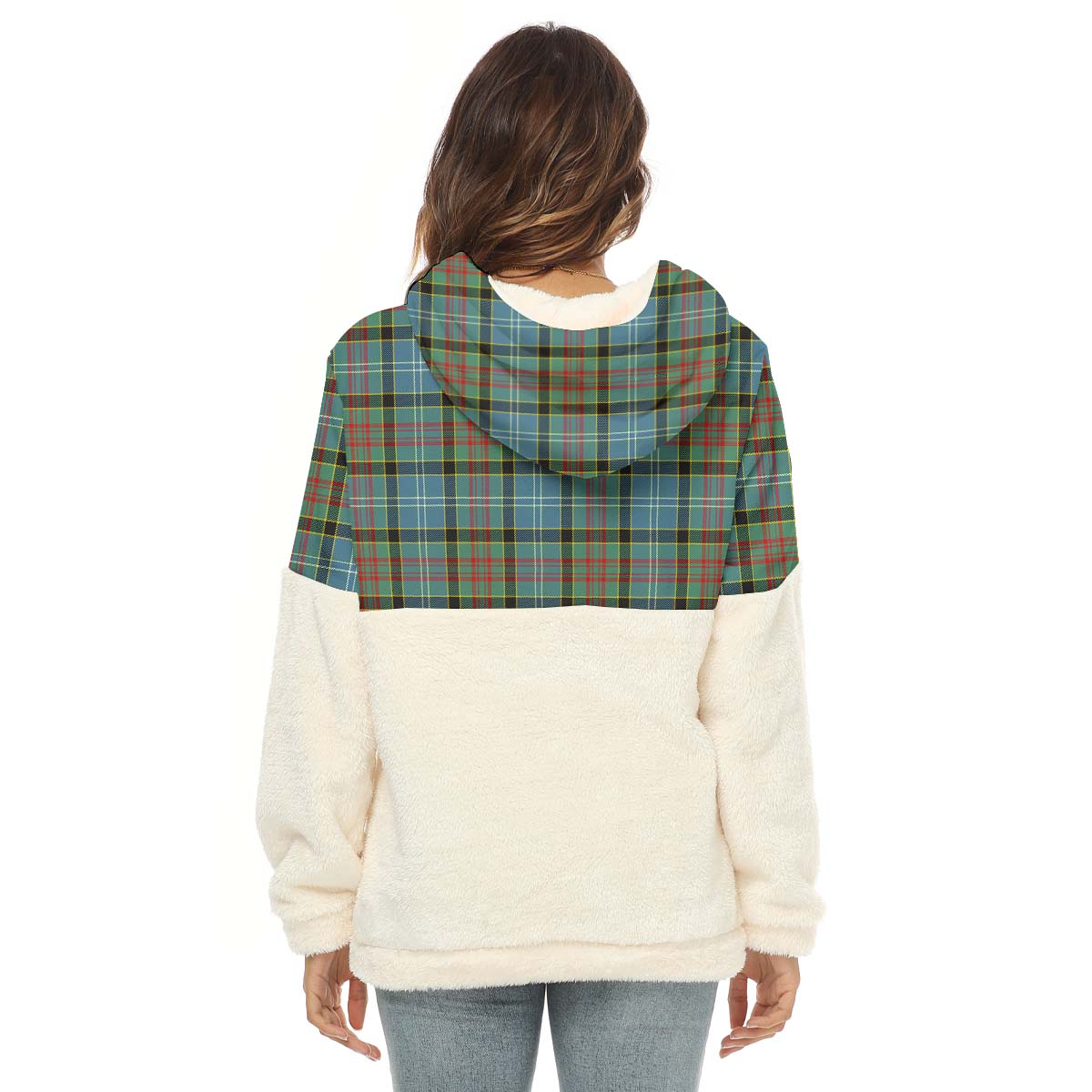 Cathcart Tartan Women's Borg Fleece Hoodie With Half Zip - Tartan Vibes Clothing