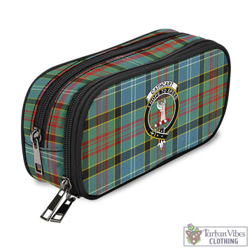 Cathcart Tartan Pen and Pencil Case with Family Crest