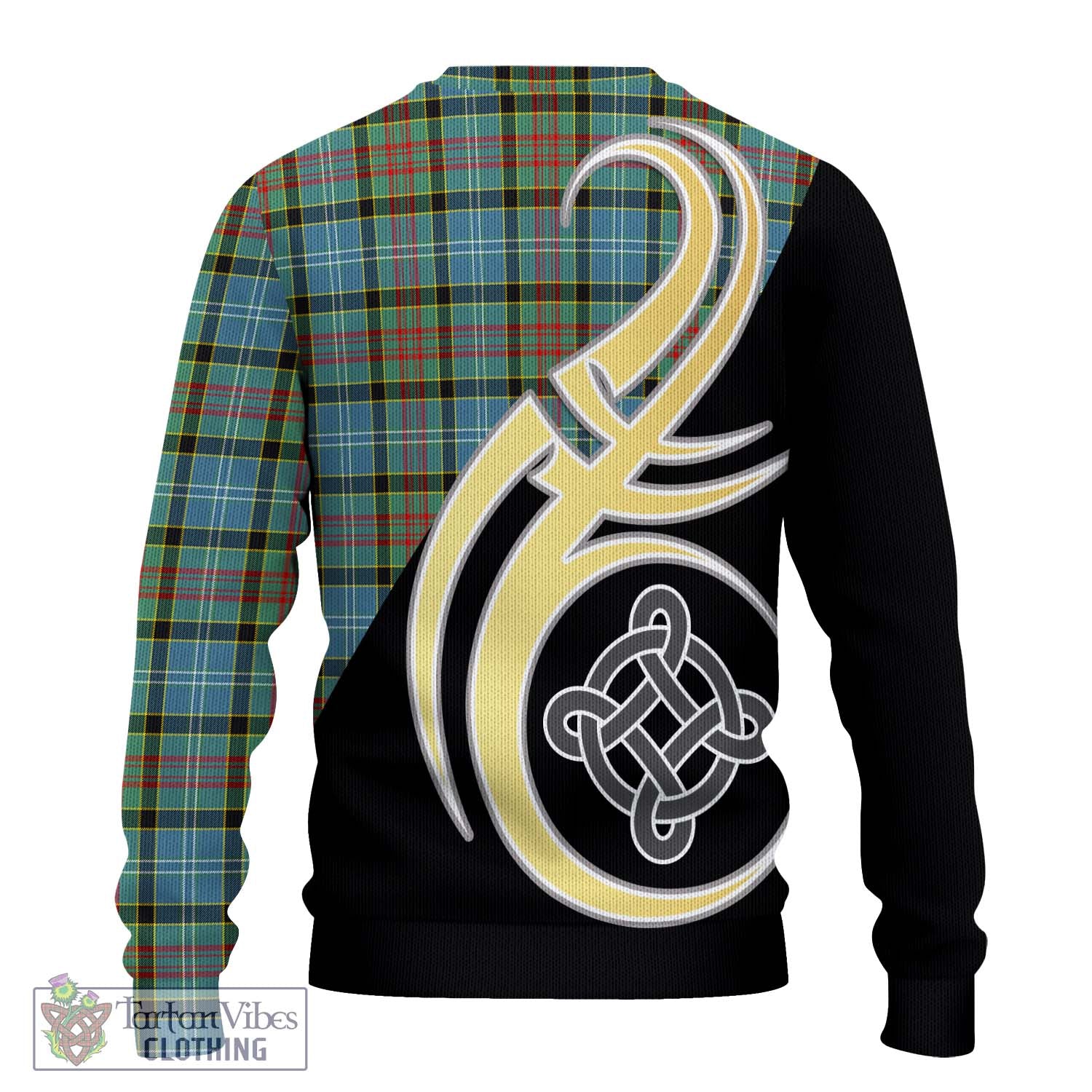 Cathcart Tartan Knitted Sweater with Family Crest and Celtic Symbol Style - Tartan Vibes Clothing