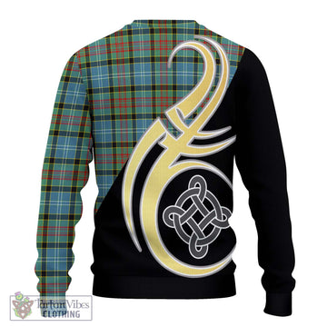 Cathcart Tartan Ugly Sweater with Family Crest and Celtic Symbol Style