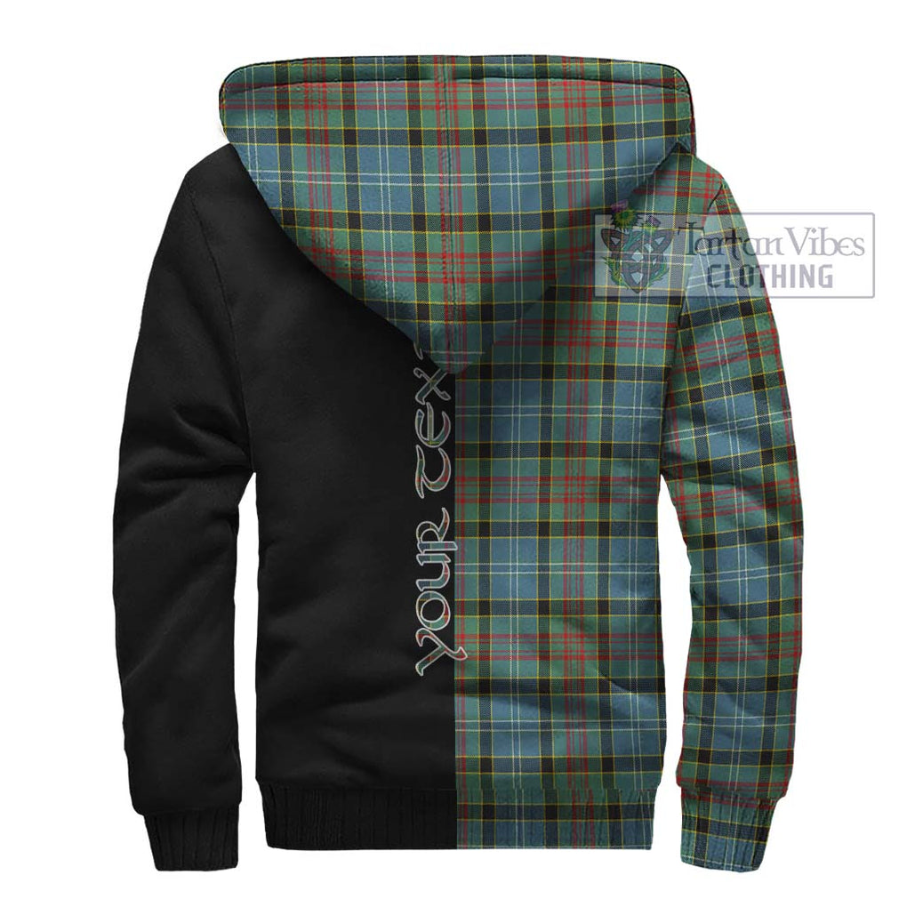 Cathcart Tartan Sherpa Hoodie with Family Crest and Half Of Me Style - Tartanvibesclothing Shop