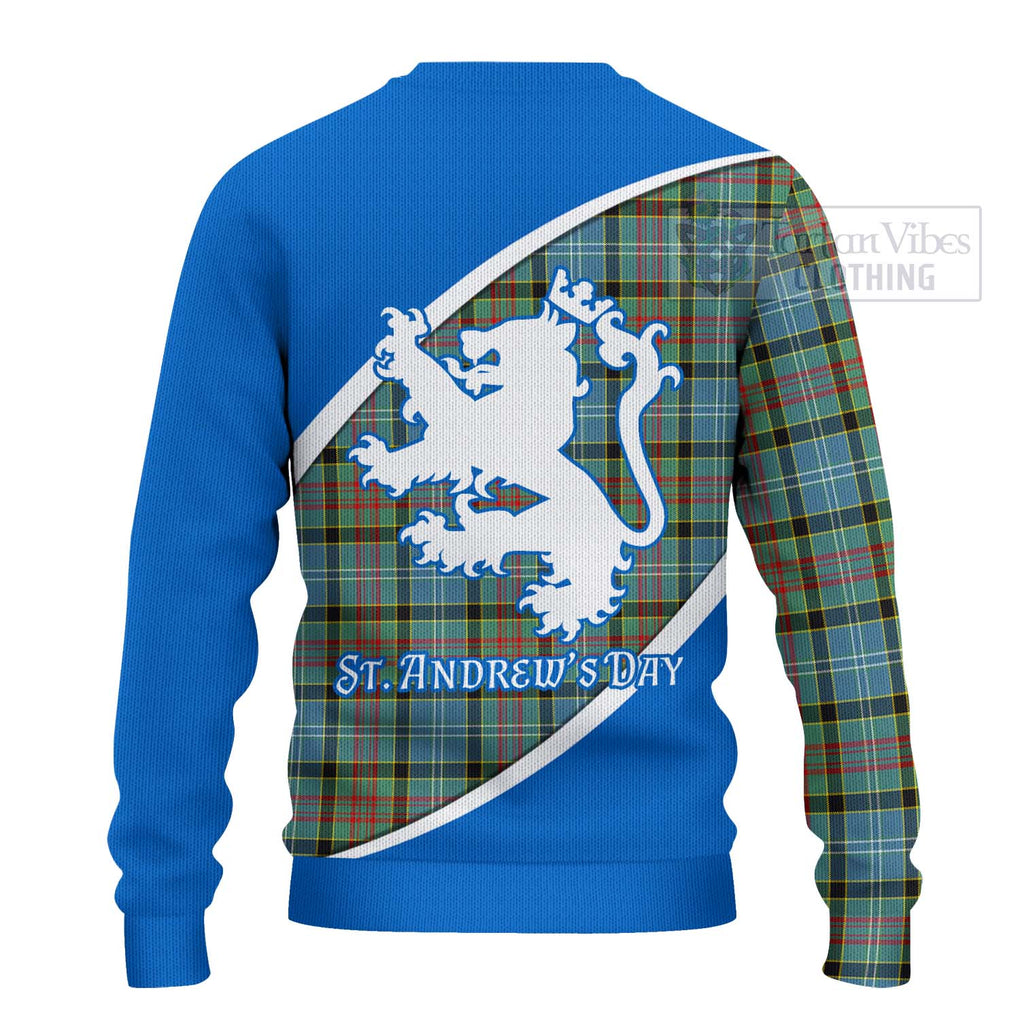 Tartan Vibes Clothing Cathcart Family Crest Tartan Knitted Sweater Celebrate Saint Andrew's Day in Style