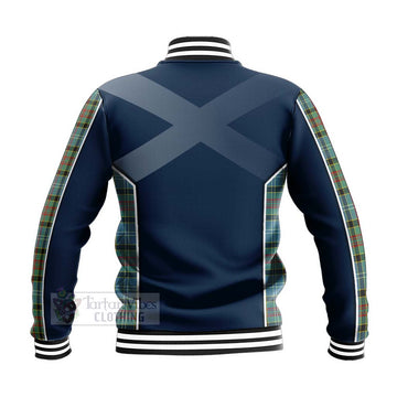 Cathcart Tartan Baseball Jacket with Family Crest and Scottish Thistle Vibes Sport Style