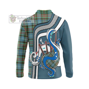 Cathcart Tartan Long Sleeve Polo Shirt with Epic Bagpipe Style