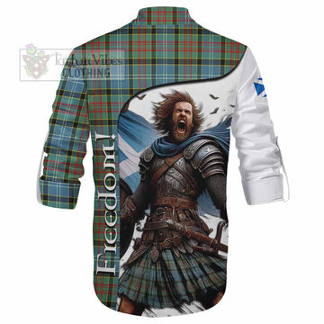 Cathcart Crest Tartan Ghillie Kilt Shirt Inspired by the Freedom of Scottish Warrior