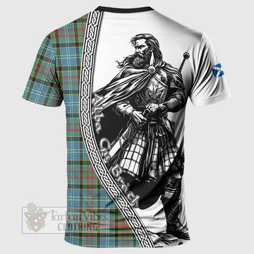 Cathcart Tartan Clan Crest T-Shirt with Highlander Warrior Celtic Style