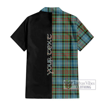 Cathcart Tartan Short Sleeve Button Shirt with Family Crest and Half Of Me Style