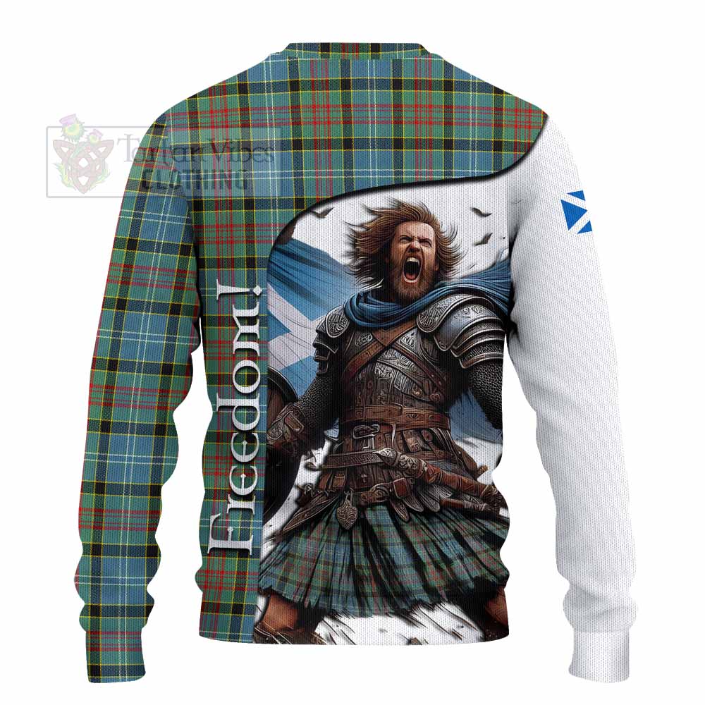 Tartan Vibes Clothing Cathcart Crest Tartan Knitted Sweater Inspired by the Freedom of Scottish Warrior