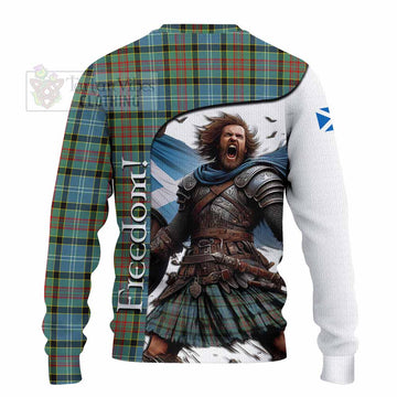 Cathcart Crest Tartan Knitted Sweater Inspired by the Freedom of Scottish Warrior