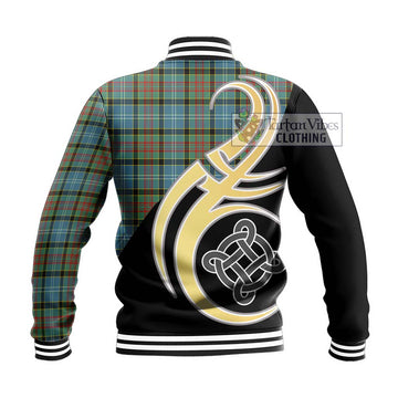 Cathcart Tartan Baseball Jacket with Family Crest and Celtic Symbol Style