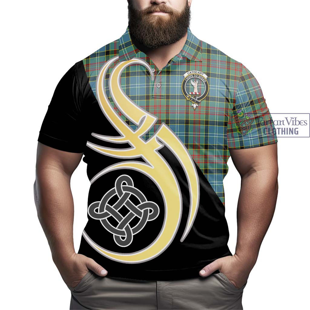 Cathcart Tartan Polo Shirt with Family Crest and Celtic Symbol Style - Tartan Vibes Clothing