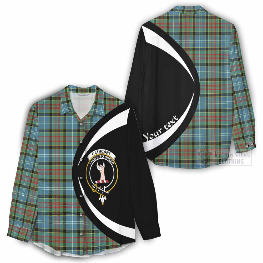 Tartan Vibes Clothing Cathcart Tartan Women's Casual Shirt with Family Crest Circle Style