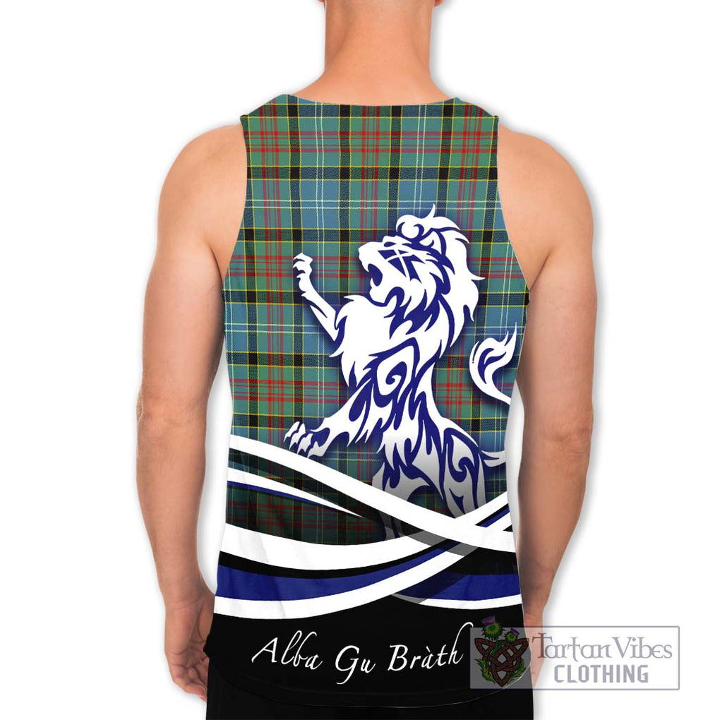 Cathcart Tartan Men's Tank Top with Alba Gu Brath Regal Lion Emblem - Tartanvibesclothing Shop