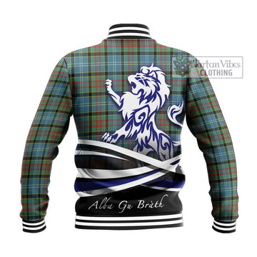 Cathcart Tartan Baseball Jacket with Alba Gu Brath Regal Lion Emblem