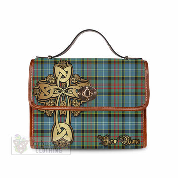 Cathcart Tartan Waterproof Canvas Bag Golden Thistle Celtic Cross Style