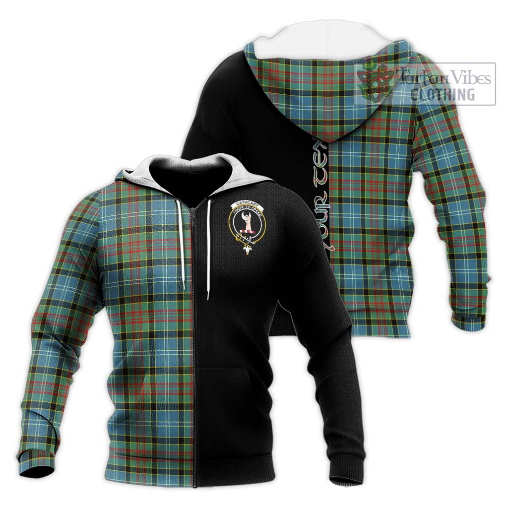 Cathcart Tartan Knitted Hoodie with Family Crest and Half Of Me Style Unisex Knitted Zip Hoodie - Tartanvibesclothing Shop