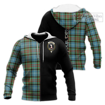 Cathcart Tartan Knitted Hoodie with Family Crest and Half Of Me Style