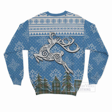 Cathcart Clan Christmas Sweatshirt Celtic Reindeer Style