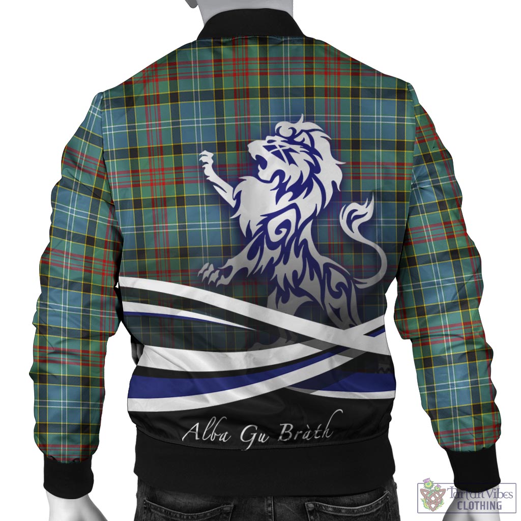 Tartan Vibes Clothing Cathcart Tartan Bomber Jacket with Alba Gu Brath Regal Lion Emblem