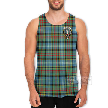 Cathcart Tartan Men's Tank Top with Family Crest Celtic Skull Style